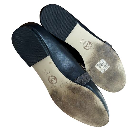 Michael Kors Rory leather loafers slip on shoes US 9.5M black brown monogram - Picture 10 of 11